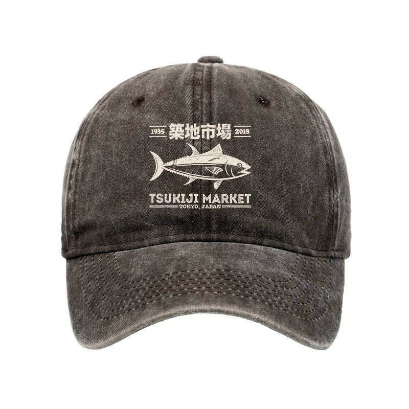 Kyoto-Lion Retro Tsukiji Fish Market Streetwear Tokyo Washed Cap