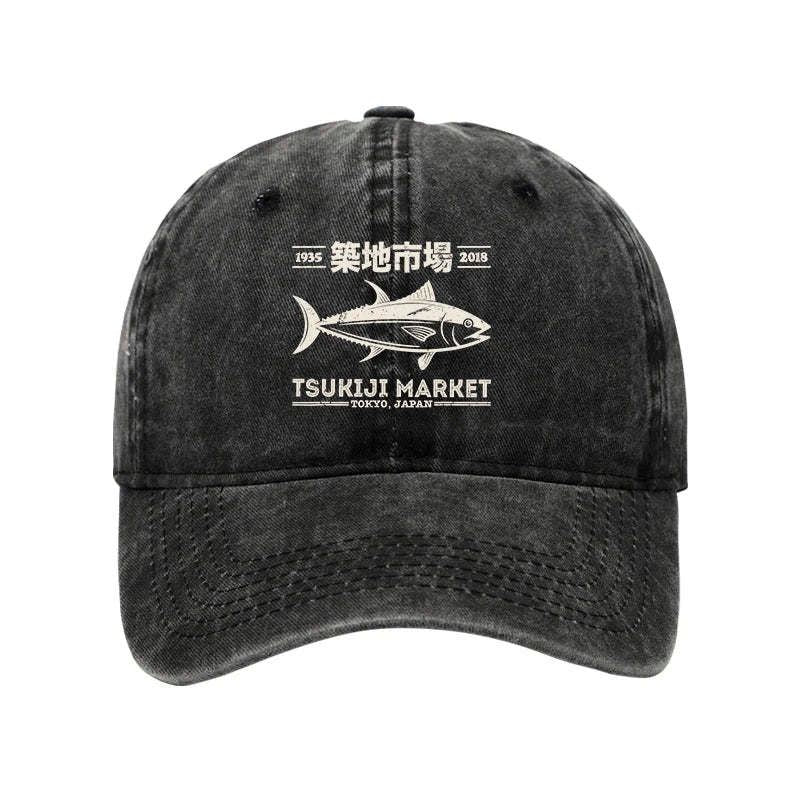 Kyoto-Lion Retro Tsukiji Fish Market Streetwear Tokyo Washed Cap