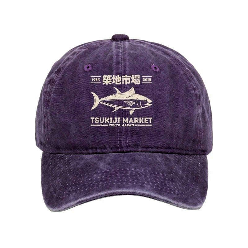 Kyoto-Lion Retro Tsukiji Fish Market Streetwear Tokyo Washed Cap
