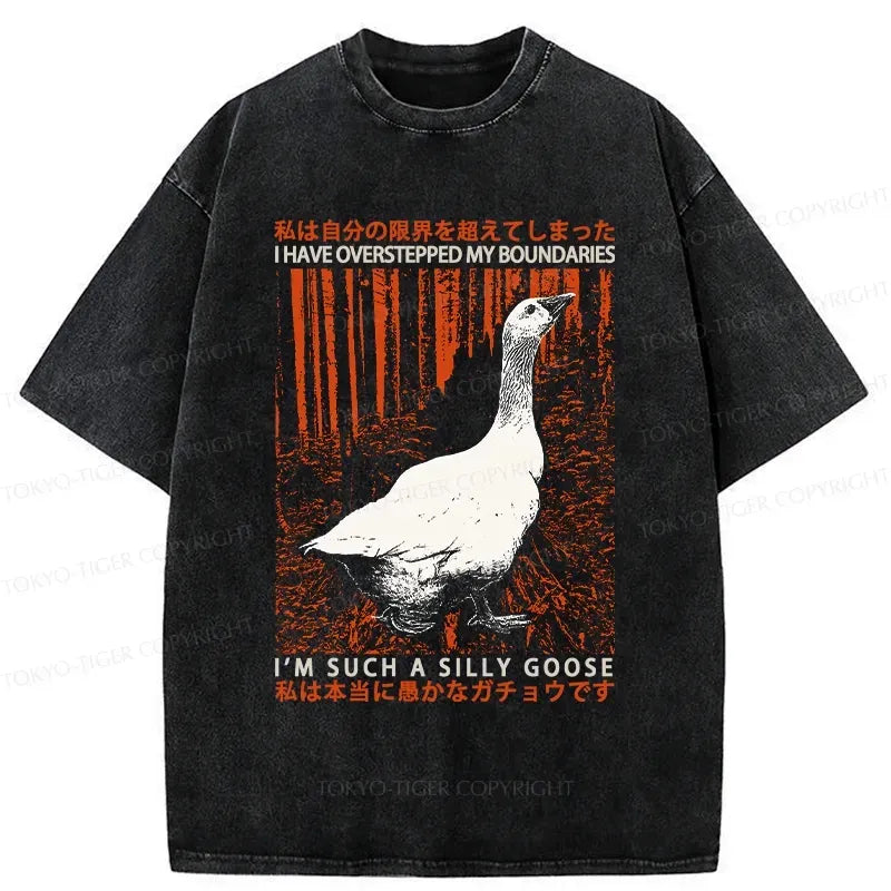 Kyoto-Lion Such A Silly Goose Funny Washed T-Shirt