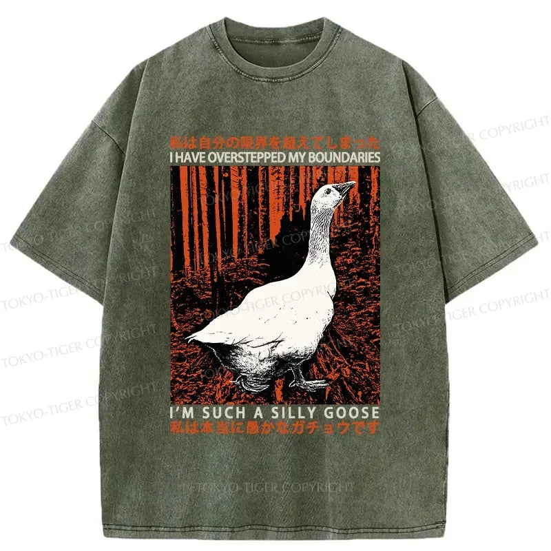 Kyoto-Lion Such A Silly Goose Funny Washed T-Shirt