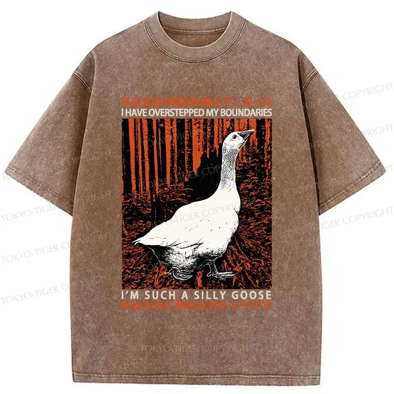 Kyoto-Lion Such A Silly Goose Funny Washed T-Shirt