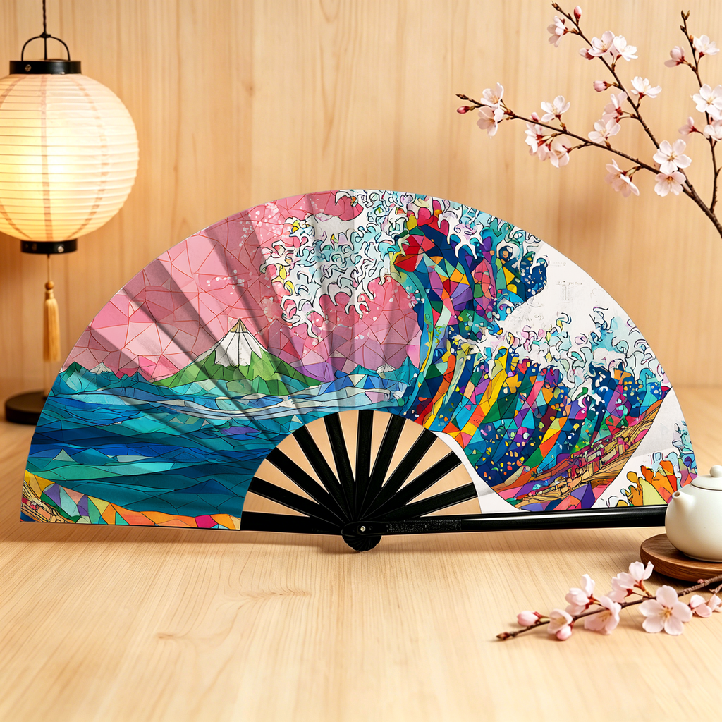 Colorful prismatic fan for summer events
