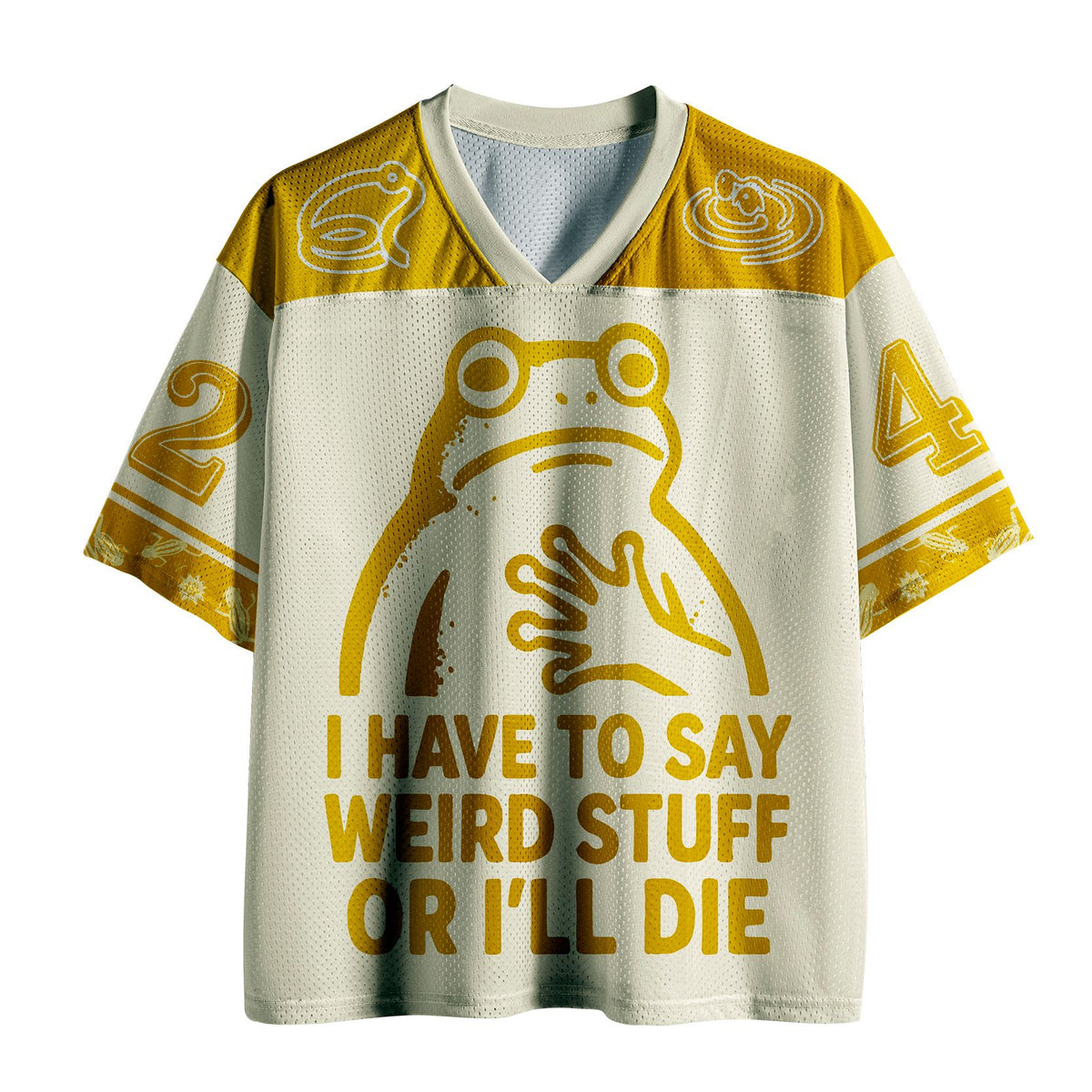 Kyoto-Lion Weird Frog Funny Meme Hilarious Ribbit Hero Mesh Jersey