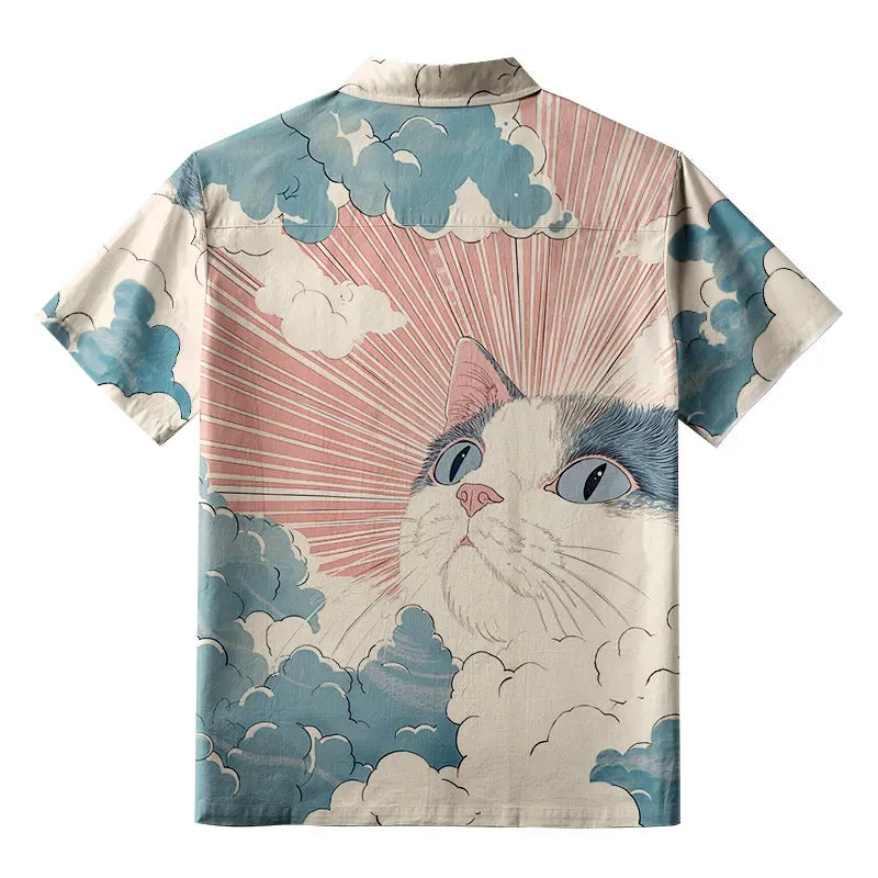 Kyoto-Lion The Radiant Cat Button-up Shirt