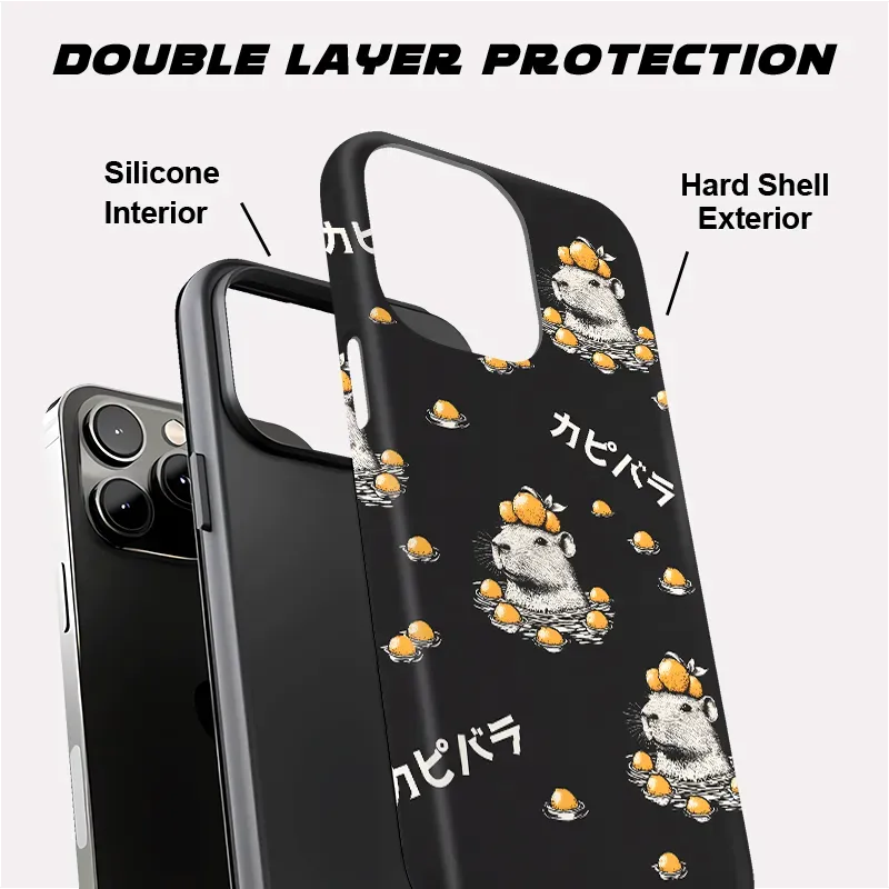 Cute Capybara Lemon Phone Case for iPhone