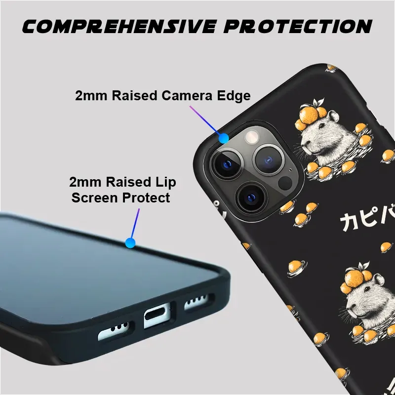 Cute Capybara Lemon Phone Case for iPhone