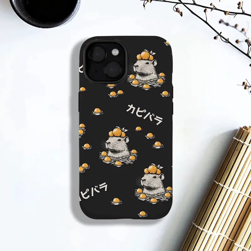 Cute Capybara Lemon Phone Case for iPhone