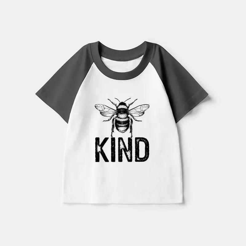 Japanese Minimalist Bee Kind Kids Raglan