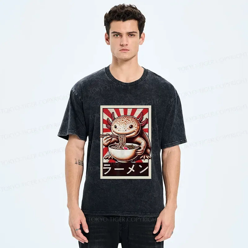 Kyoto-Lion Ramen Lover Salamander Washed T-Shirt