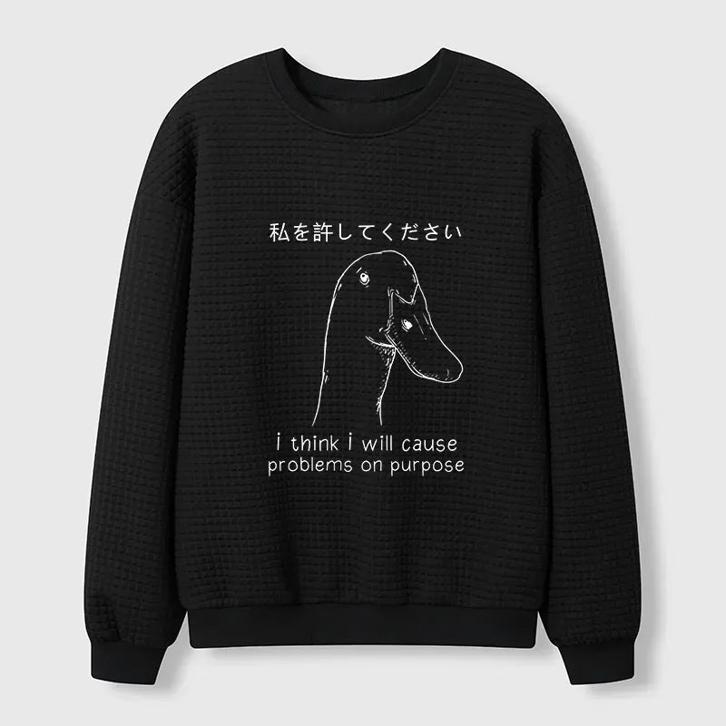 Japanese waffle sweatshirt on sale