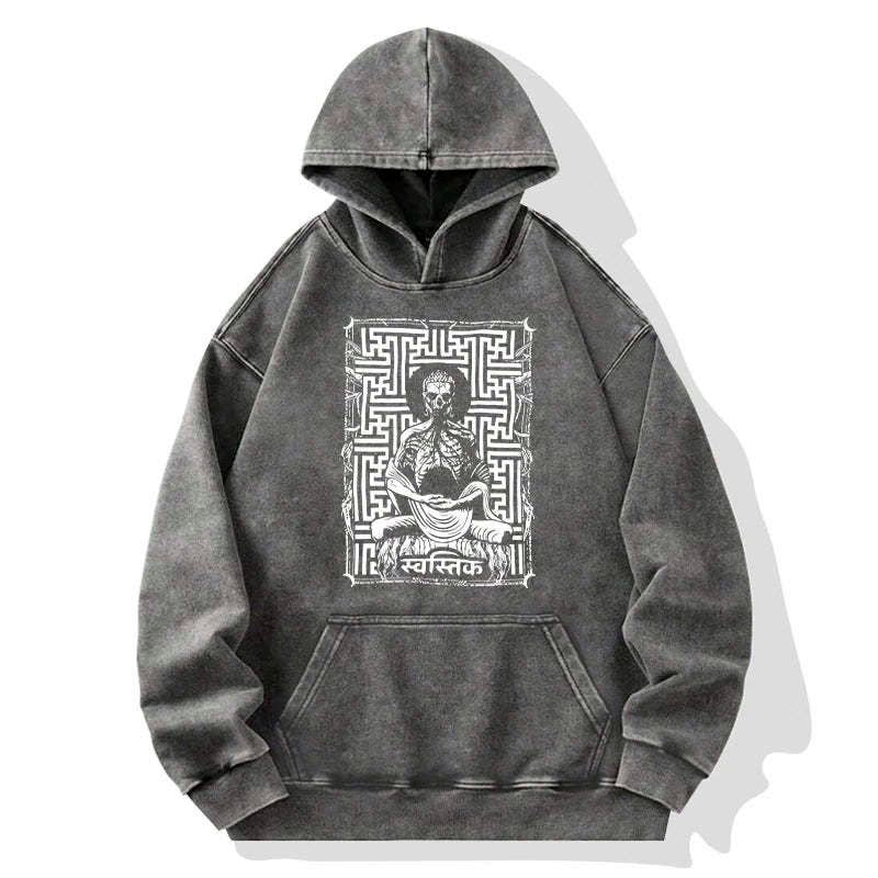 Kyoto lion sayagata washed hoodie