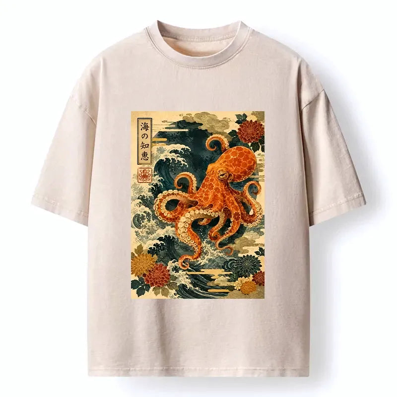 Washed Sea Wave Art T-Shirt