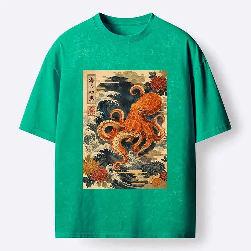 Washed Sea Wave Art T-Shirt