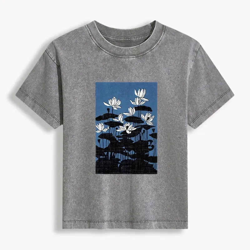 Kyoto-Lion Washed T-shirt for Women Gift Idea