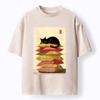 Japanese Cat T-Shirt for Daily Wear