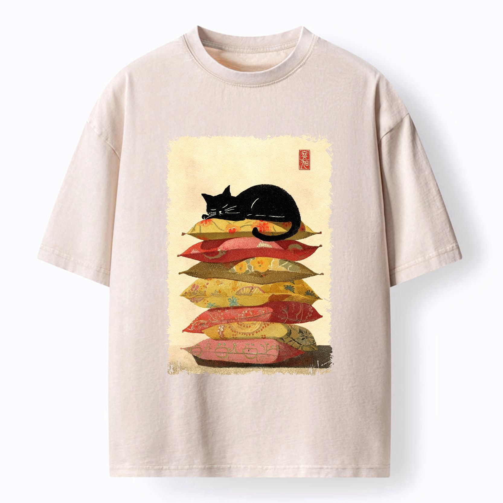 Japanese Cat T-Shirt for Daily Wear