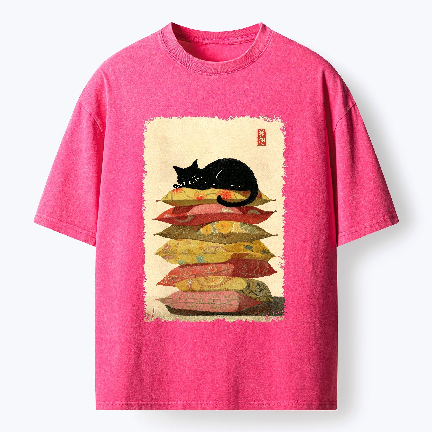 Japanese Cat T-Shirt for Daily Wear