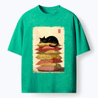 Japanese Cat T-Shirt for Daily Wear