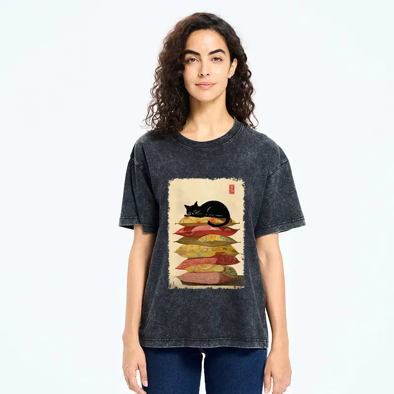 Kyoto Sleeping Cat Tee Gift Idea