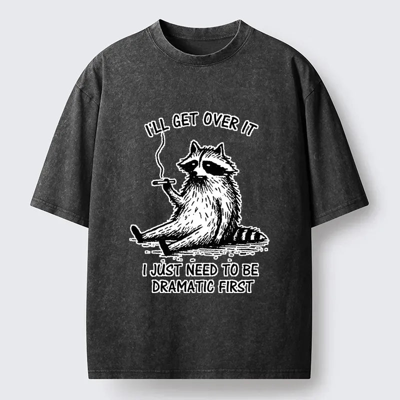 Kyoto-Lion Raccoon Dramatic Recovery Meme Washed T-Shirt