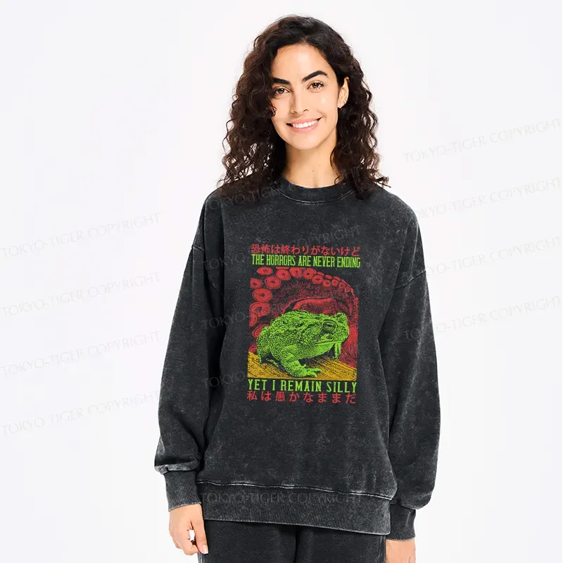 Kyoto-Lion The Horrors Are Never Ending Japan Washed Sweatshirt