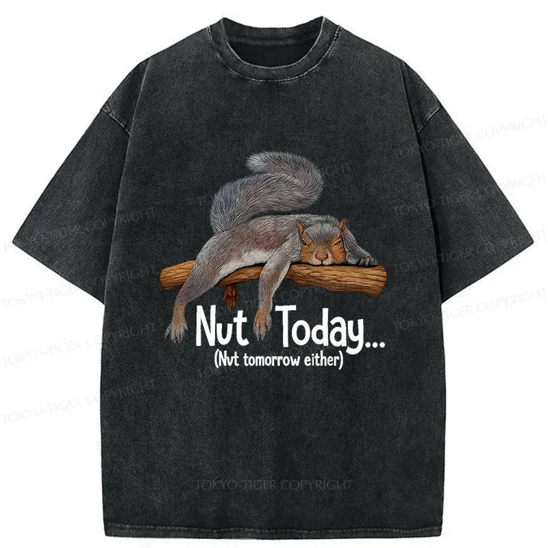 Kyoto-Lion Lazy Squirrel Washed T-Shirt
