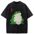 Kyoto-Lion Fat Frog Eats Rice Washed T-Shirt