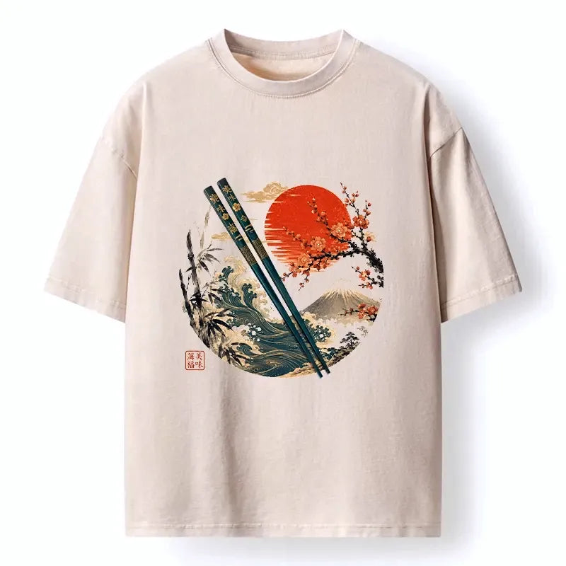 Japanese Washed T-Shirt for Streetwear