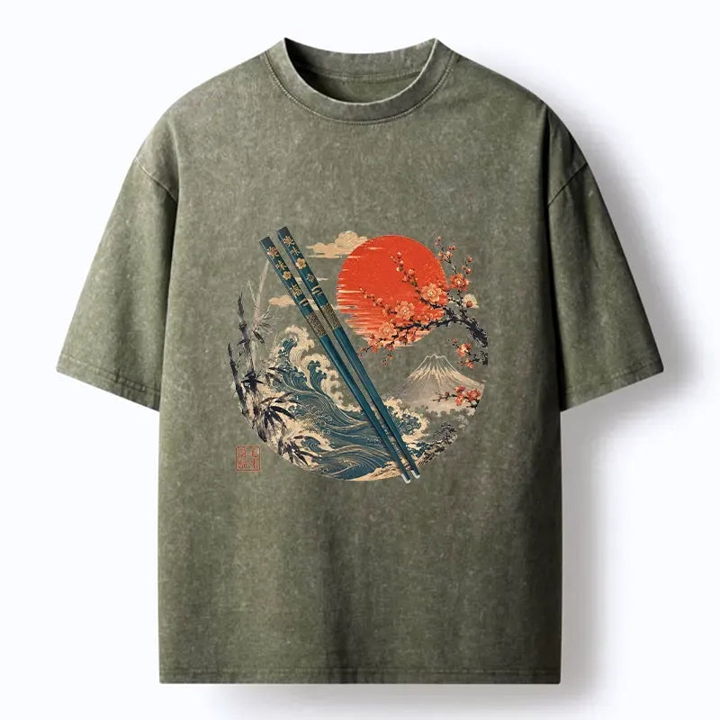 Japanese Washed T-Shirt for Streetwear