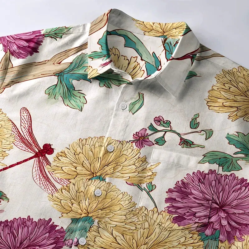 Unisex Japanese Nature Print Shirt