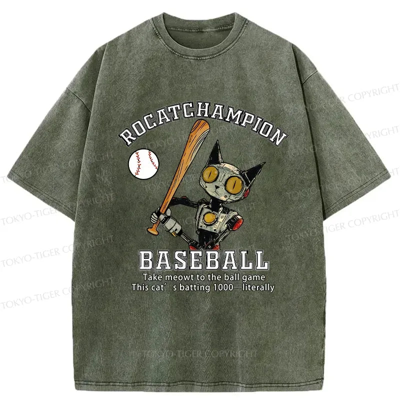 Unisex Baseball Game Cat Tee