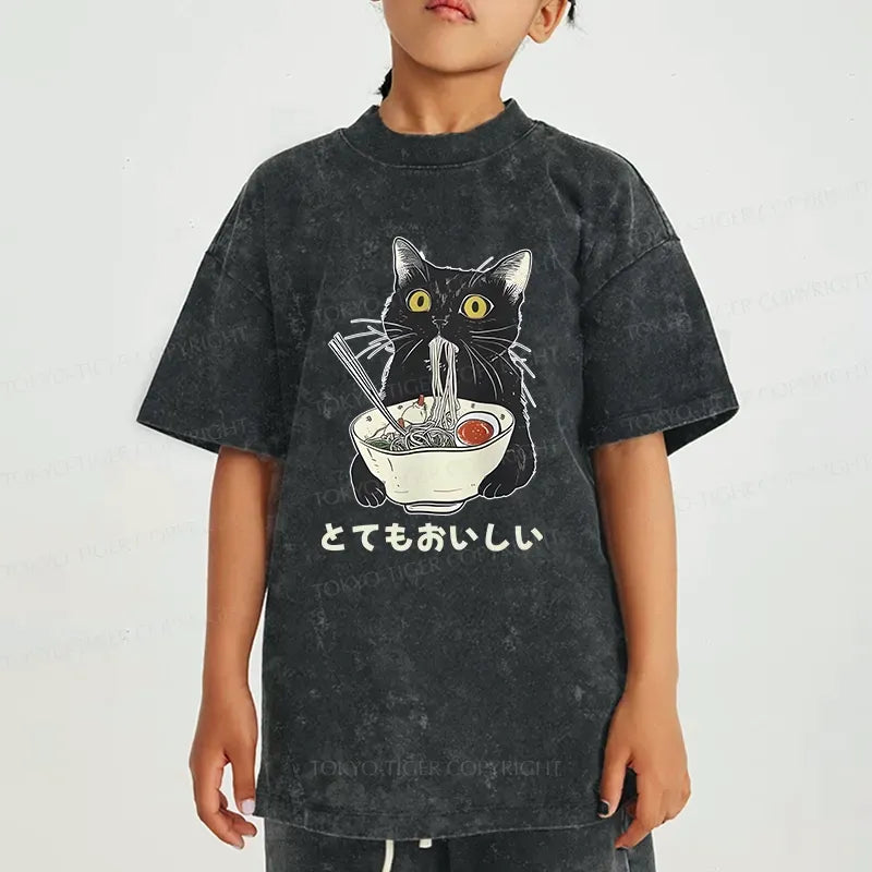 japanese cat shirt for kids free shipping