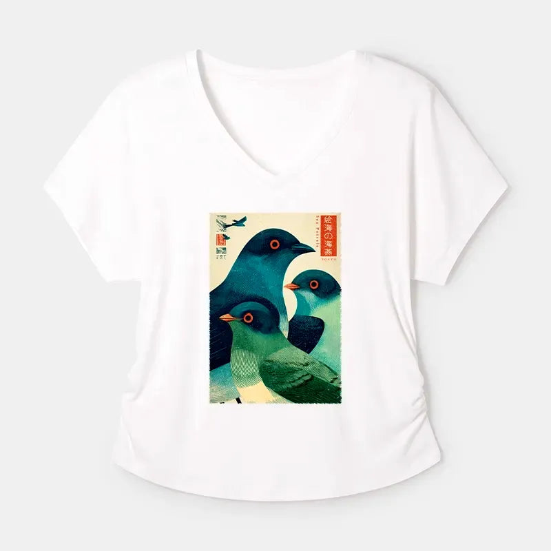 Japanese Ukiyo-e Painted Sea T-Shirt