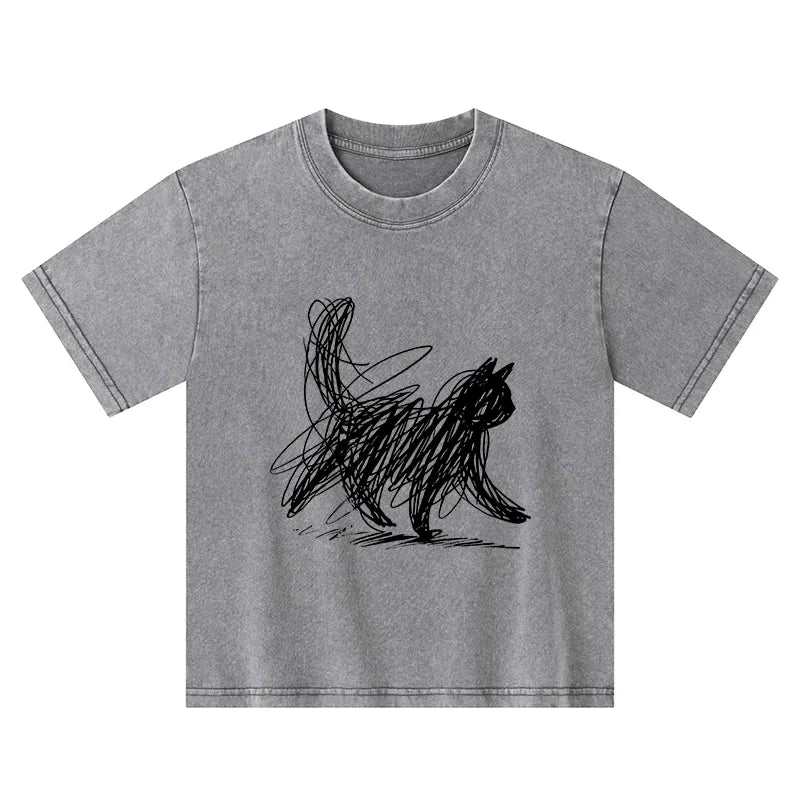 washed cotton kids t-shirt for daily wear