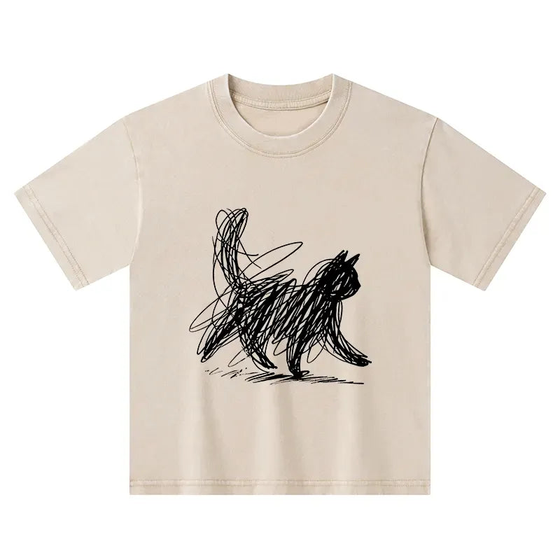 washed cotton kids t-shirt for daily wear