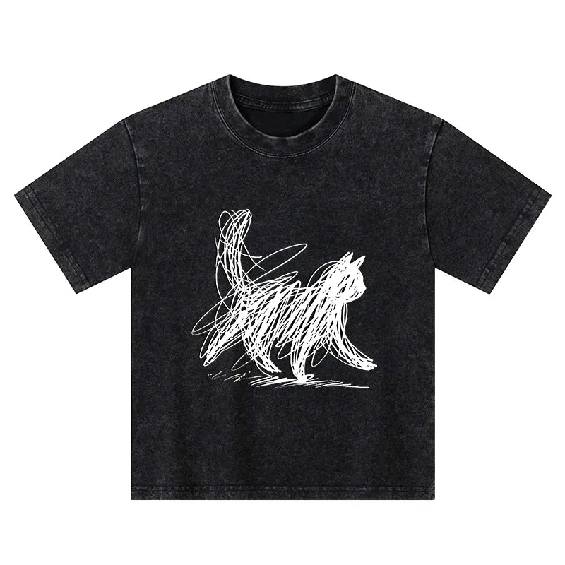 washed cotton kids t-shirt for daily wear