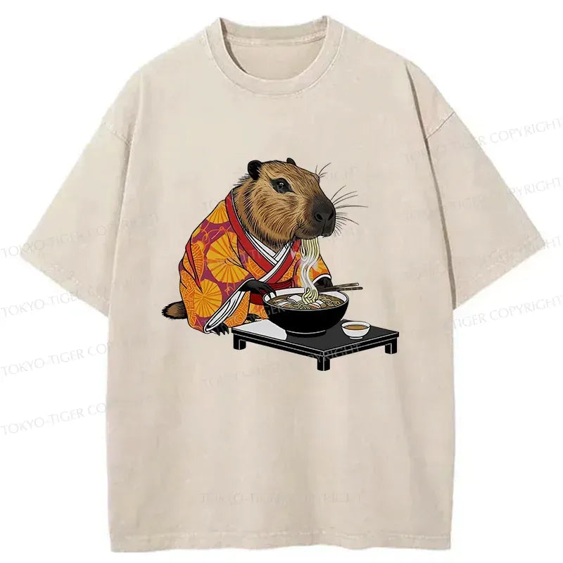 Cute Capybara Eating Ramen T-Shirt