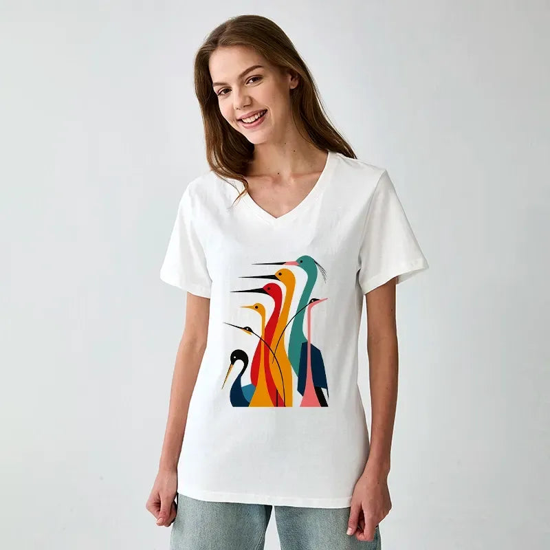 Unisex Cotton V-Neck Tee for Streetwear