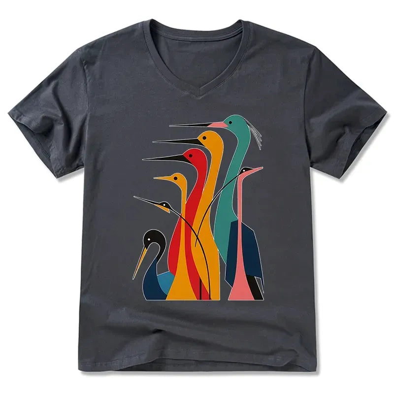 Unisex Cotton V-Neck Tee for Streetwear