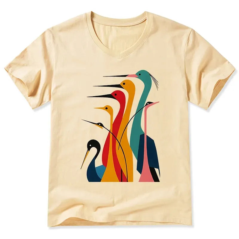 Vintage Cranes T-Shirt Gift for Him