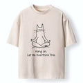 Meditating Cat Washed Tee for Gift Idea