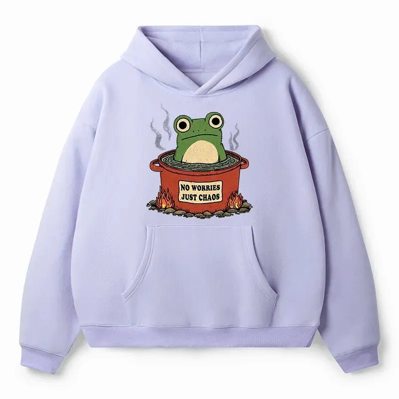 Kyoto-Lion Frog£ºNo Worries£¬Just Chaos Adult Fleece Hoodie