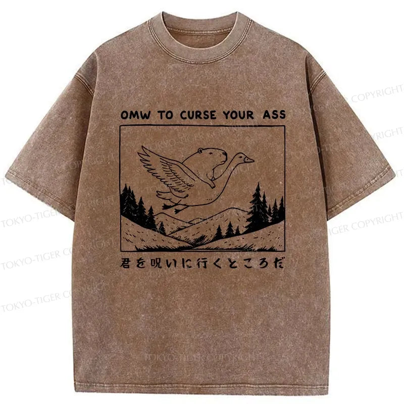 Kyoto-Lion I'm On My Way To Curse You Washed T-Shirt
