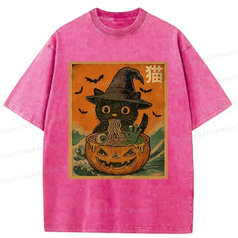 Trendy Japanese Cat Ramen T-Shirt