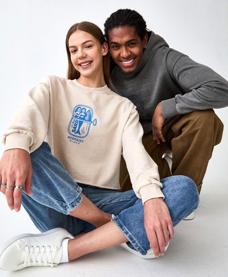 Ukiyo-e vintage sweatshirt for daily wear