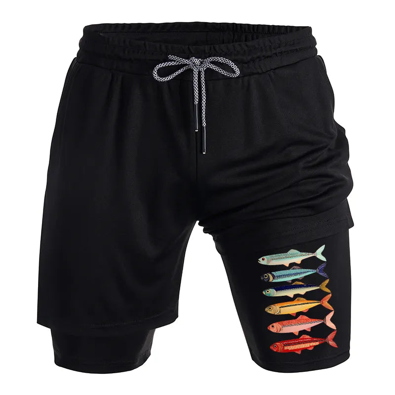 Kyoto-Lion Colorful Fish Stack Training Shorts