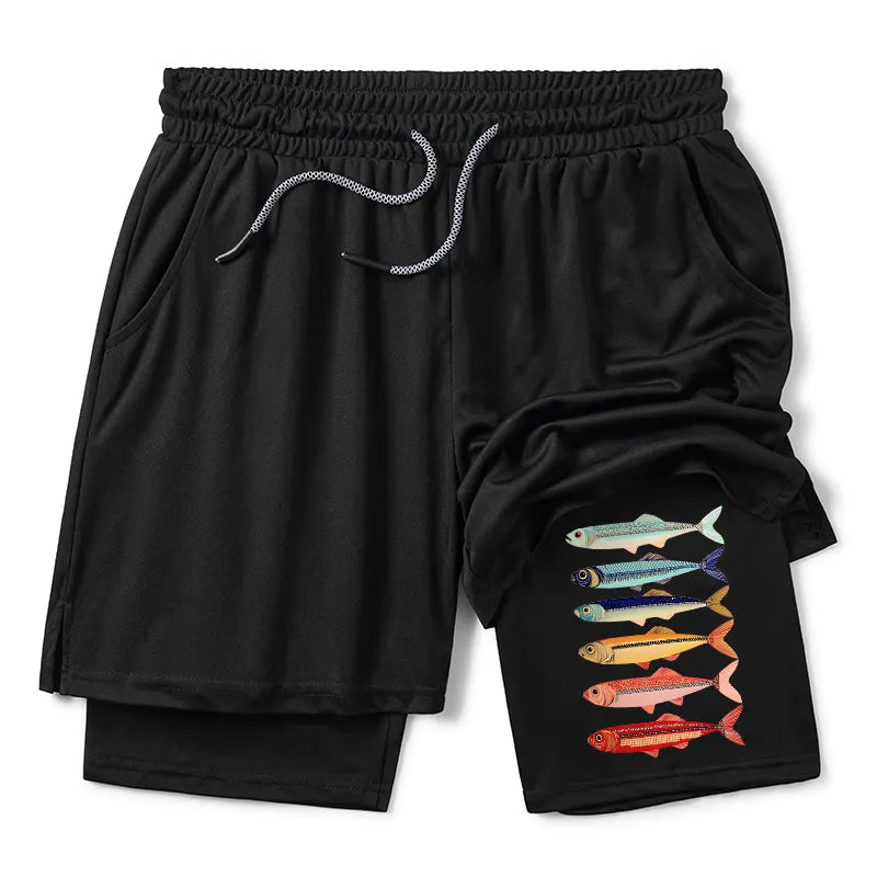 Kyoto-Lion Colorful Fish Stack Training Shorts