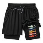 Kyoto-Lion Colorful Fish Stack Training Shorts
