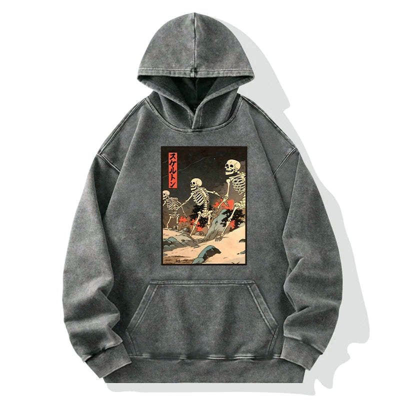 Oversized Japanese Skeleton Hoodie Free Shipping